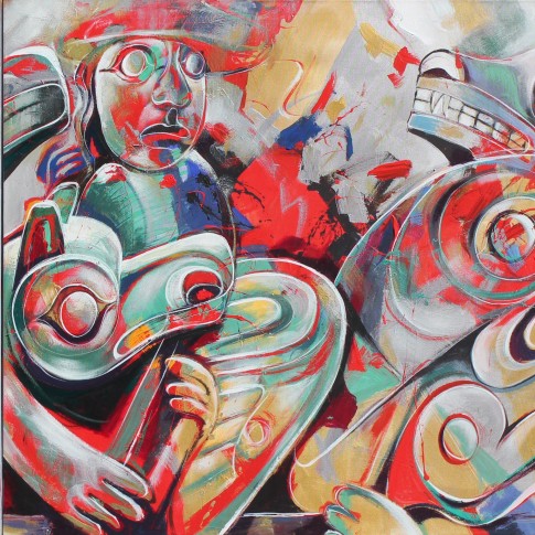 HAIDA TOTEMS · Triptych 100 x 185 cm (sold) by Paul Ygartua